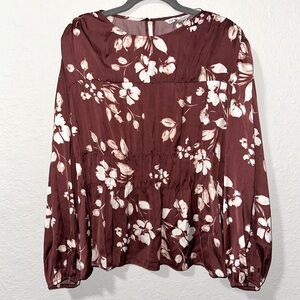 Zac & Rachel Women’s Floral Blouse, Size M, 100% Polyester - New Without Tags